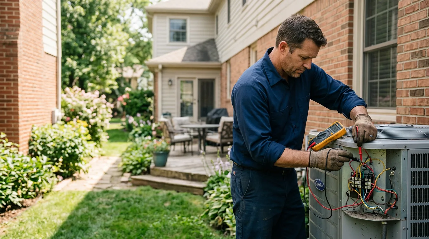 HVAC technician working near Waterfall, PA